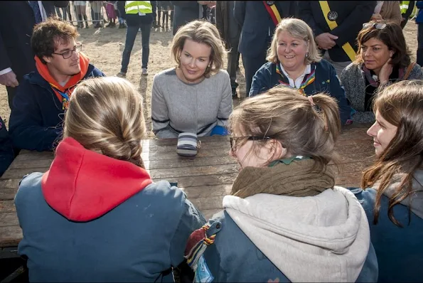 Queen Mathilde of Belgium attend the celebrations for the 100th anniversary of youth movement 'Catholic Guides in Belgium' (Guides Catholiques de Belgique) in Namur,