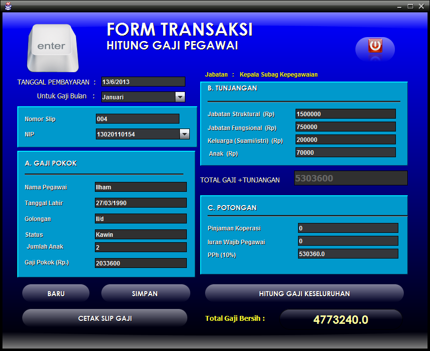 Form Slip Gaji Karyawan  newhairstylesformen2014.com