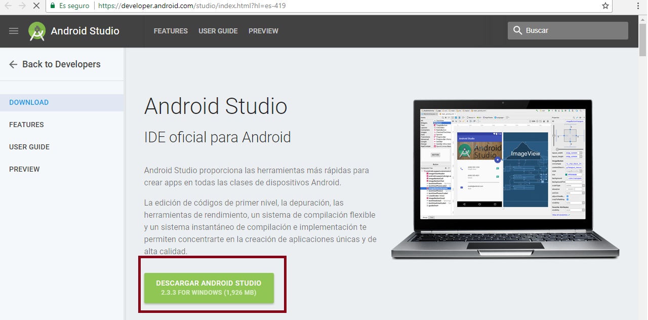 COMO DESCARGAR ANDROID STUDIO EN WINDOWS 10