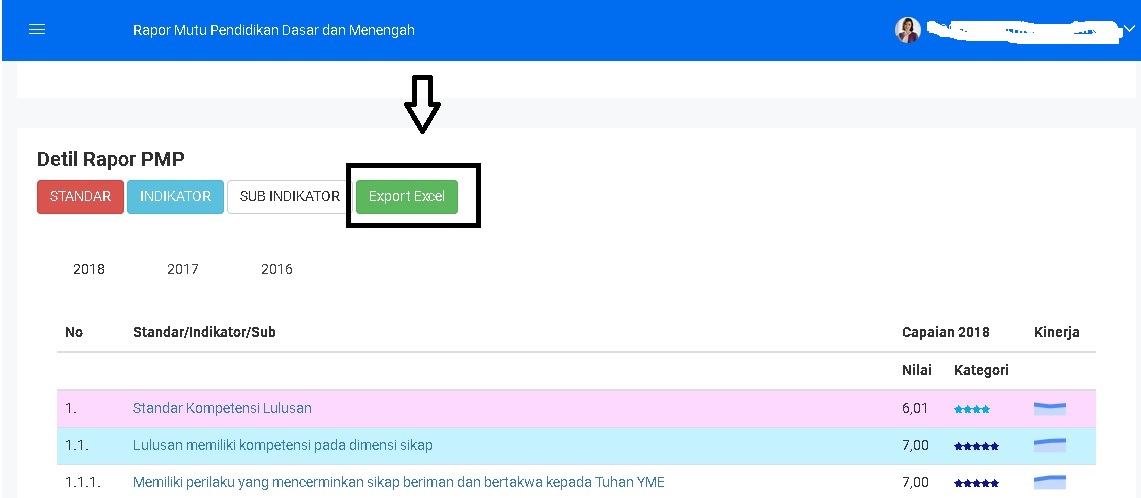 Cara Mengunduh Raport Mutu PMP Tahun 2018 Kumpulan