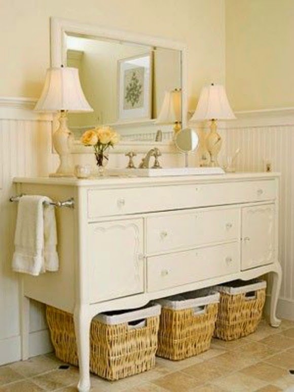 shabby chic, vintage baño