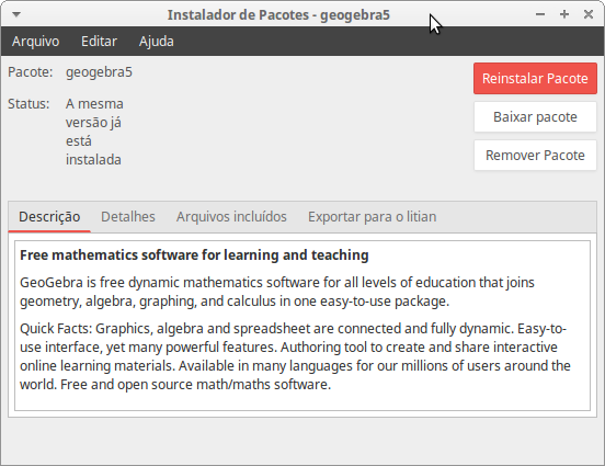 GeoGebra 5 instalado