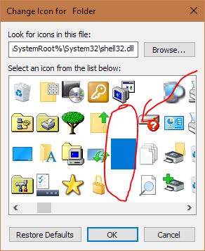set folder icon blank
