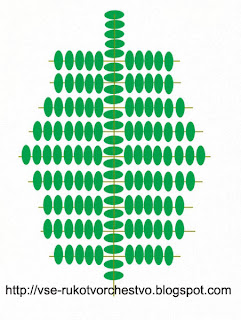 Пальма из бисера. Схема
