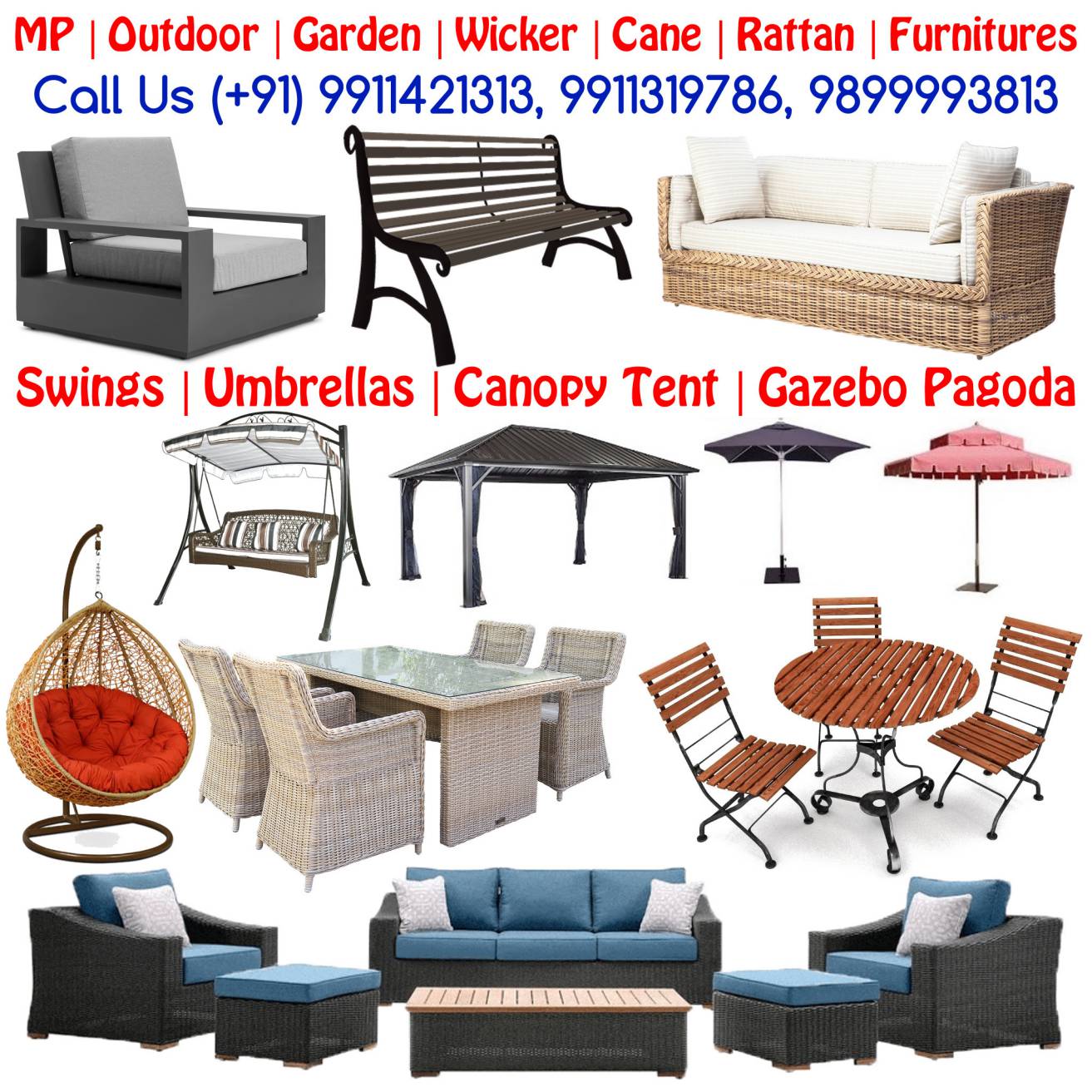 Outdoor Garden Wicker Cane Rattan Furnitures