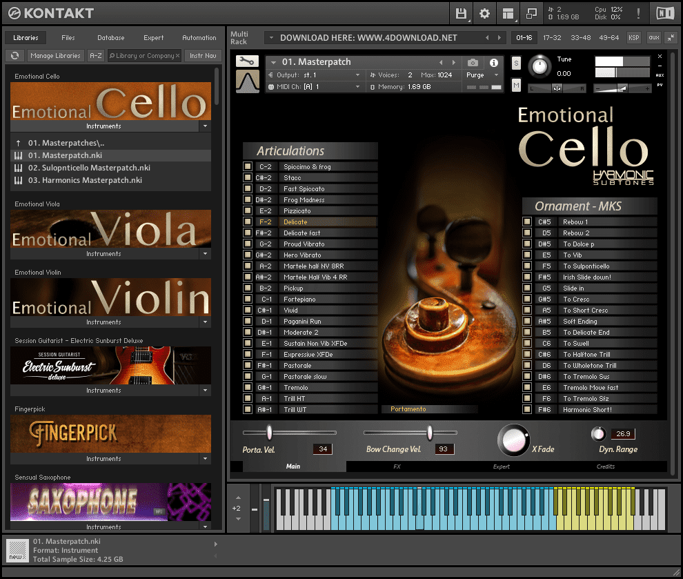 Free download Best Service Emotional Cello v1.5 KONTAKT