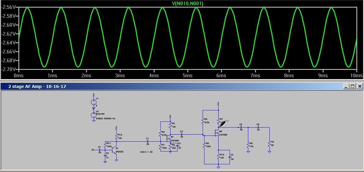 Radio Theory and design mosfet AF amp with 2N222 preamp