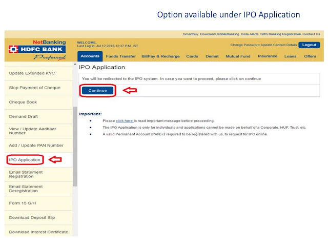 Apply ipo through hdfc internet banking