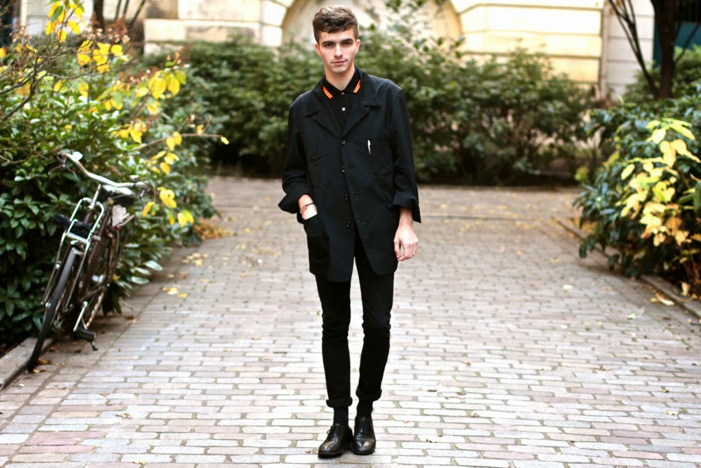yohji yamamoto veste blazer - polo neon soho fred perry - maison martin margiela shoes derby - asos skinny jeans - stylo balmain - blog mode homme - mensfashion - arthur socks