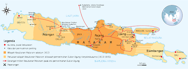 Peta Wilayah Kerajaan Mataram Islam