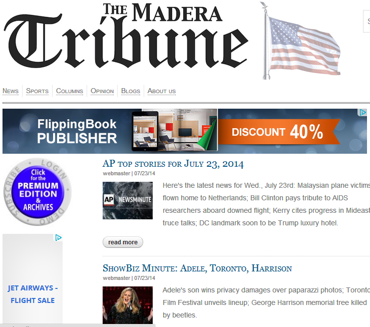 Madera Tribune E Paper Newspaper E News Paper