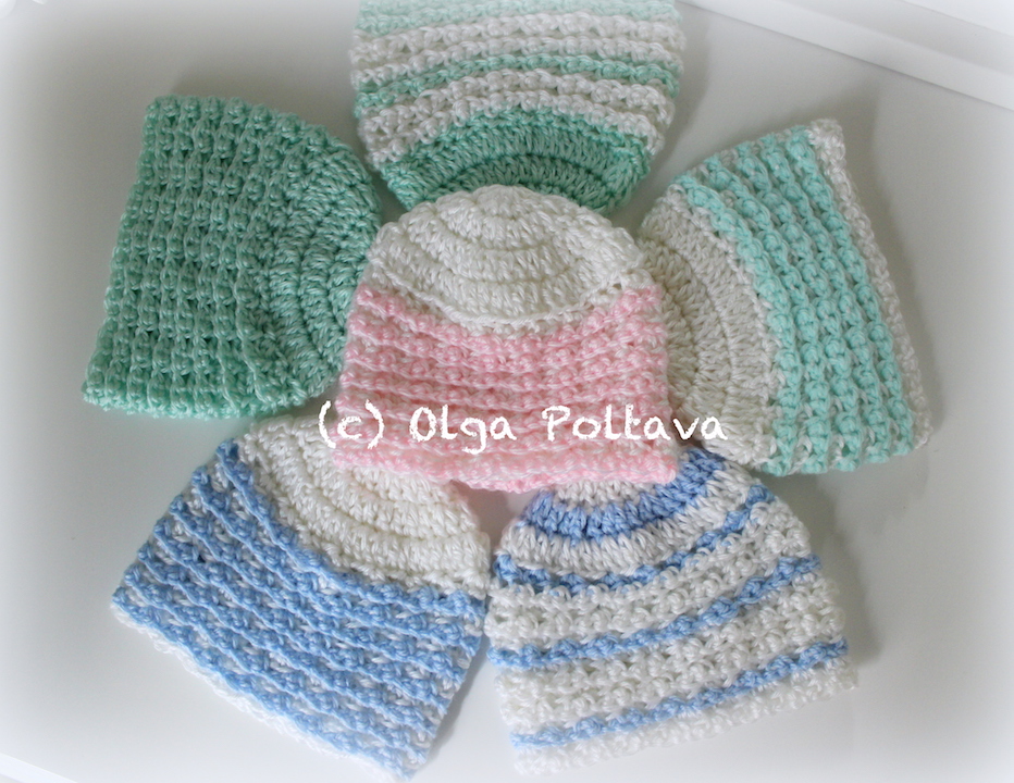 Lacy Crochet Newborn Hats for Charity