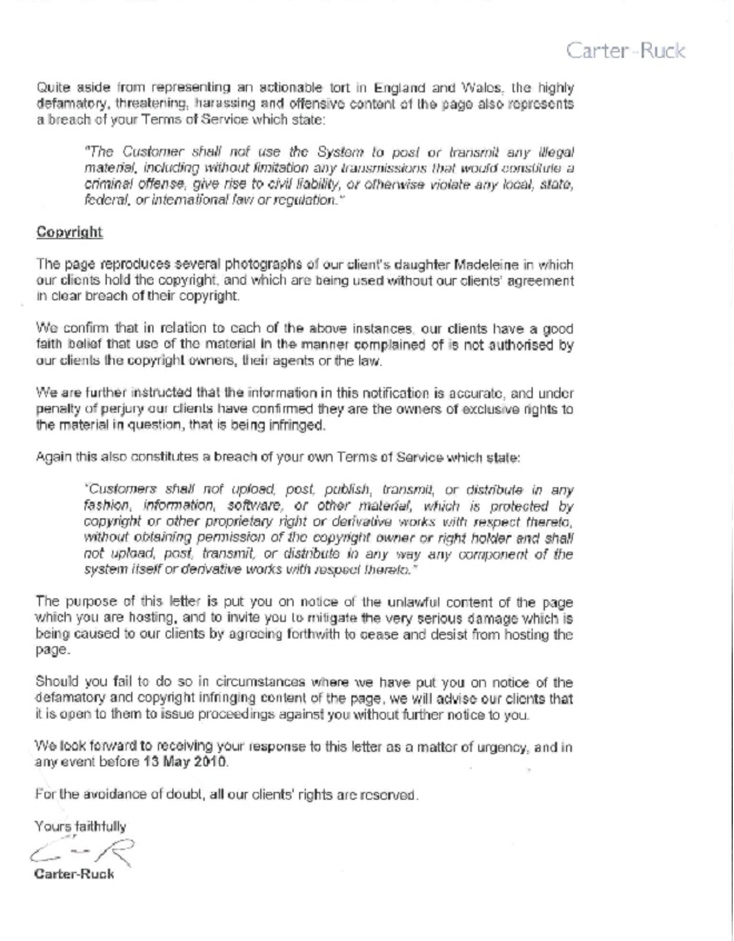 Madeleine etc . 10 MAI 06 Menaces de CarterRuck