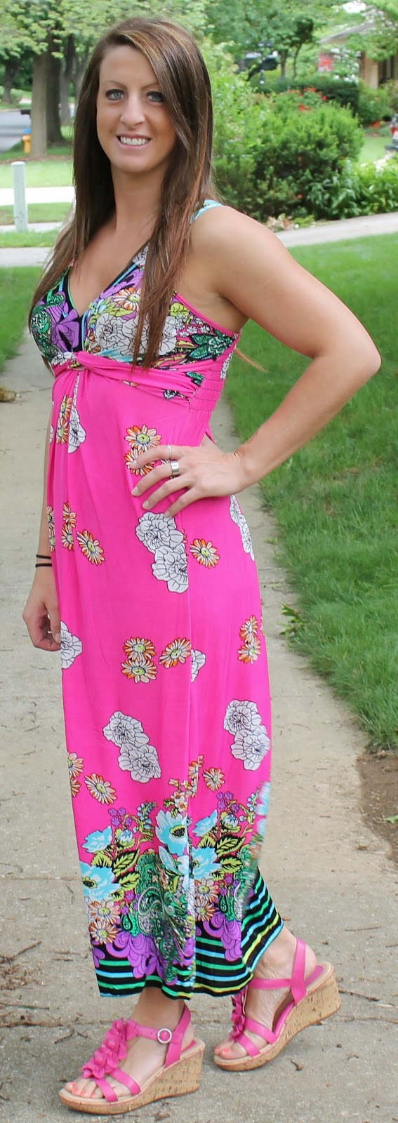 summer dress, outfit, fashion, get dressed, pink dress, pink wedges