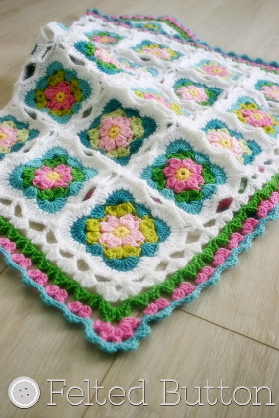 Cottage Garden Blanket (crochet pattern by Susan Carlson of Felted Button)