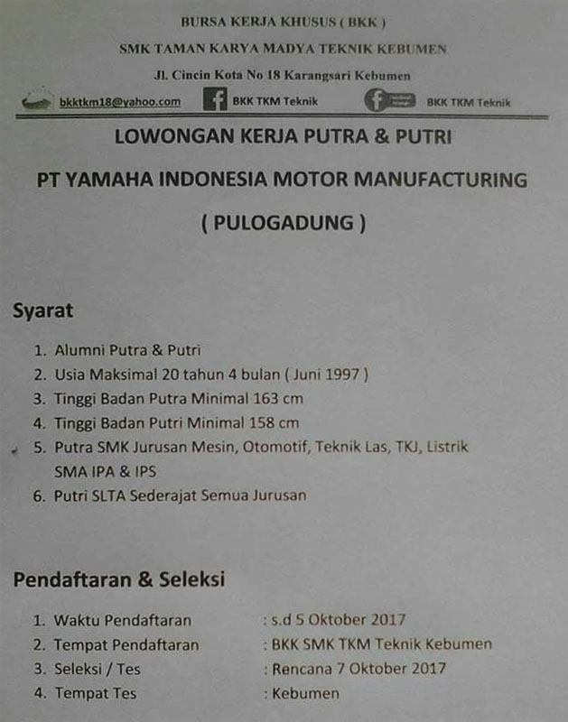 Cara Memuat Surat Contoh Surat Lamaran Kerja Pt Yamaha Pulogadung