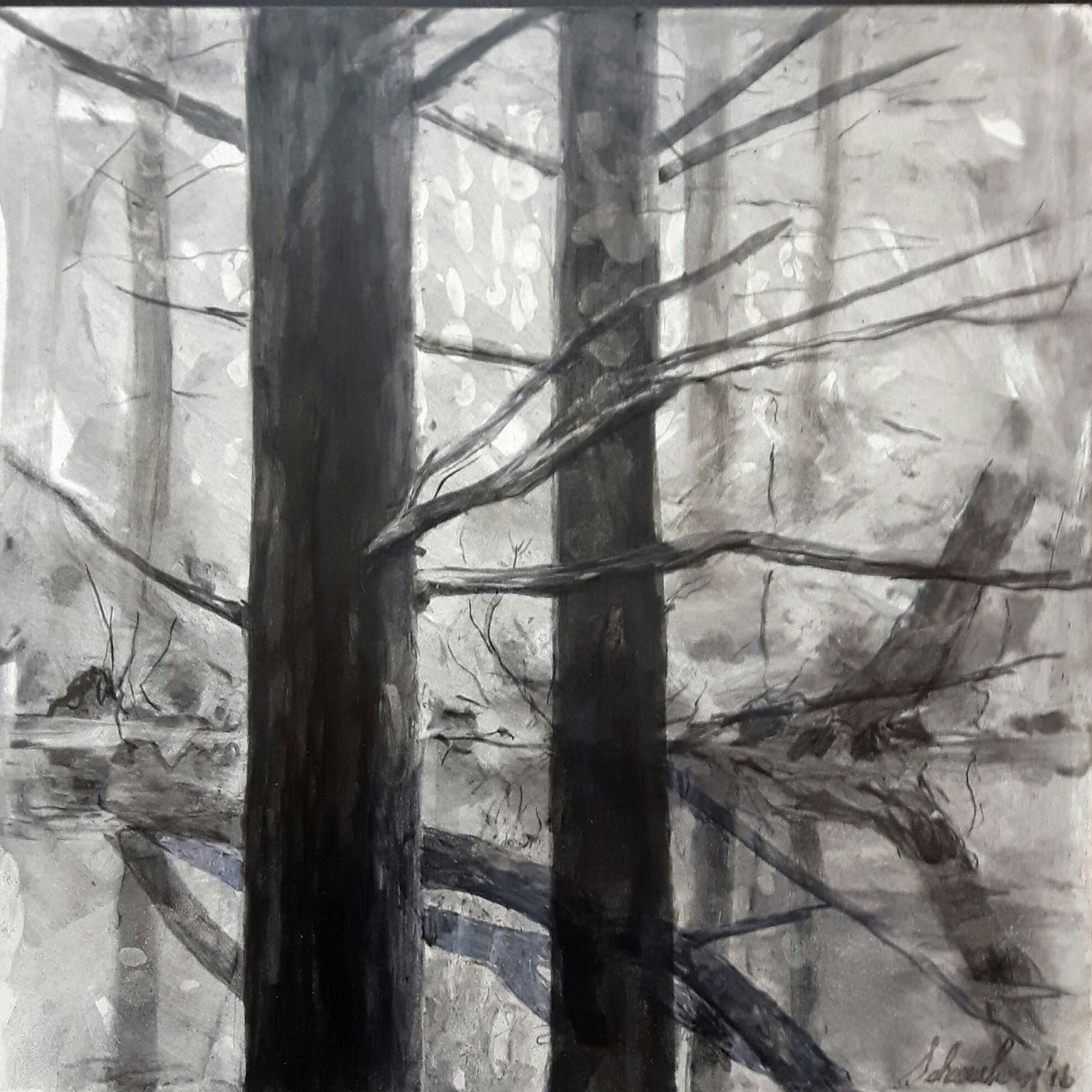 Liz Schamehorn Charcoal Paintings