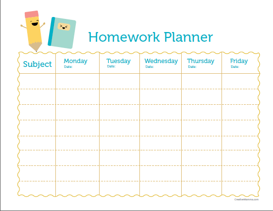Online homework planner
