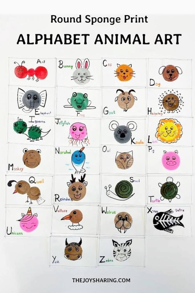 Sponge Print Animal Alphabet Flashcards - The Joy of Sharing