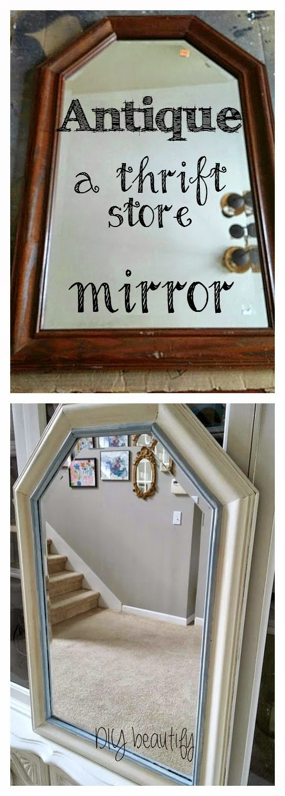 How to antique a mirror by www.diybeautify.com