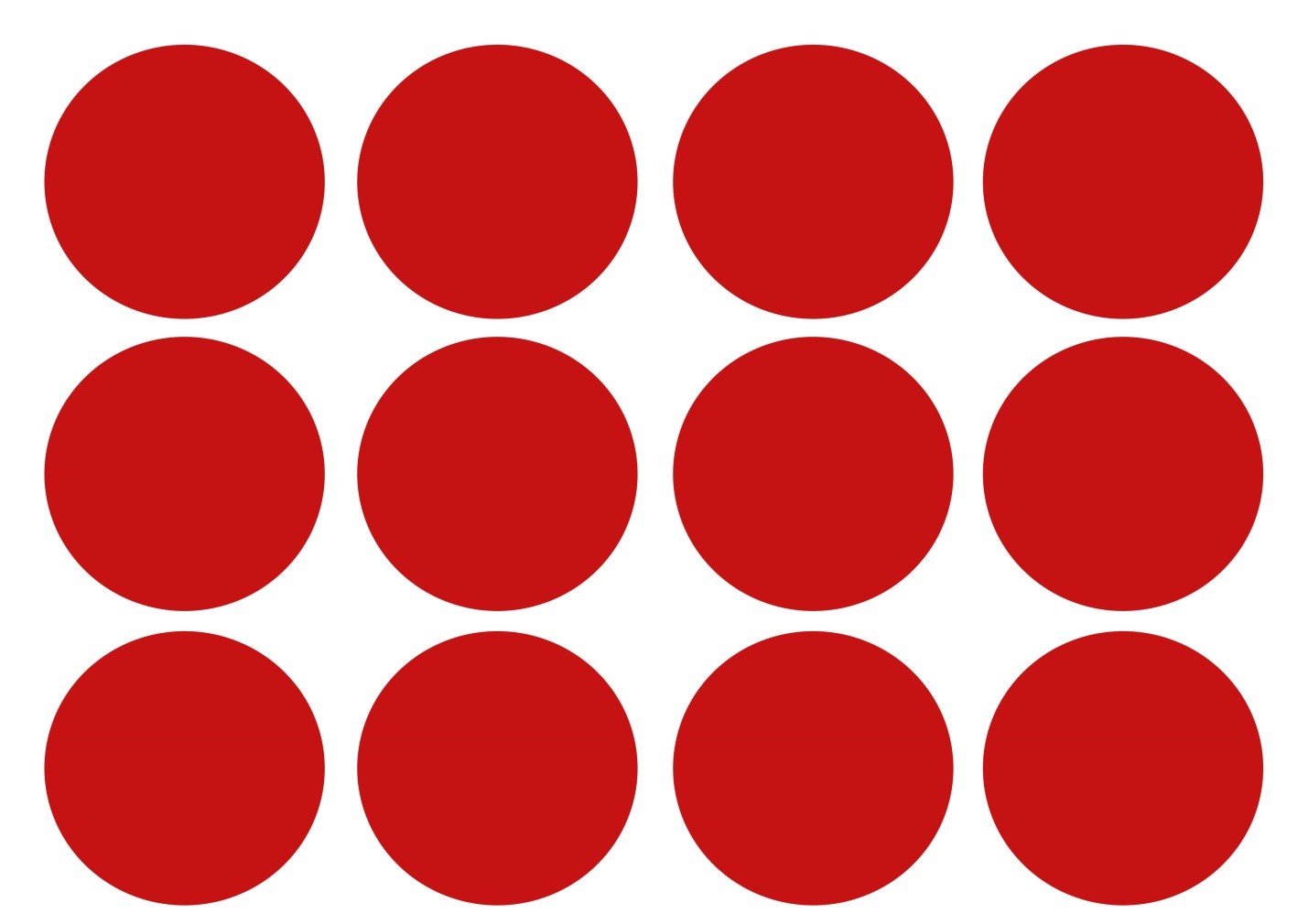 11 кружков красных