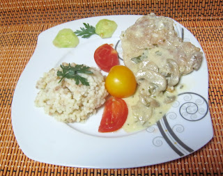 Cotlet de porc a la grec cu ciuperci