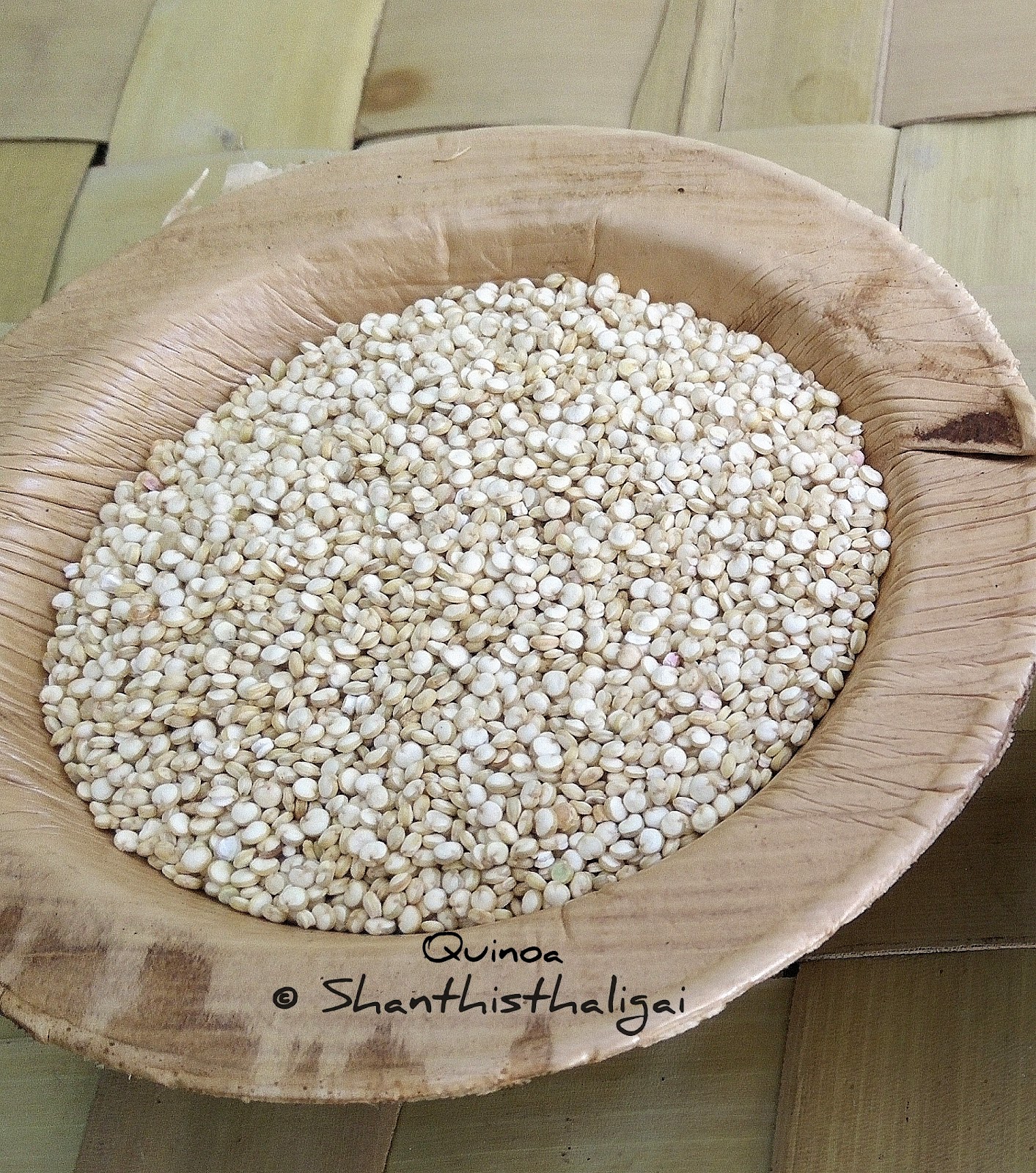 Shanthi Krishnakumar's cook book QUINOA DRUMSTICK LEAVES ADAI