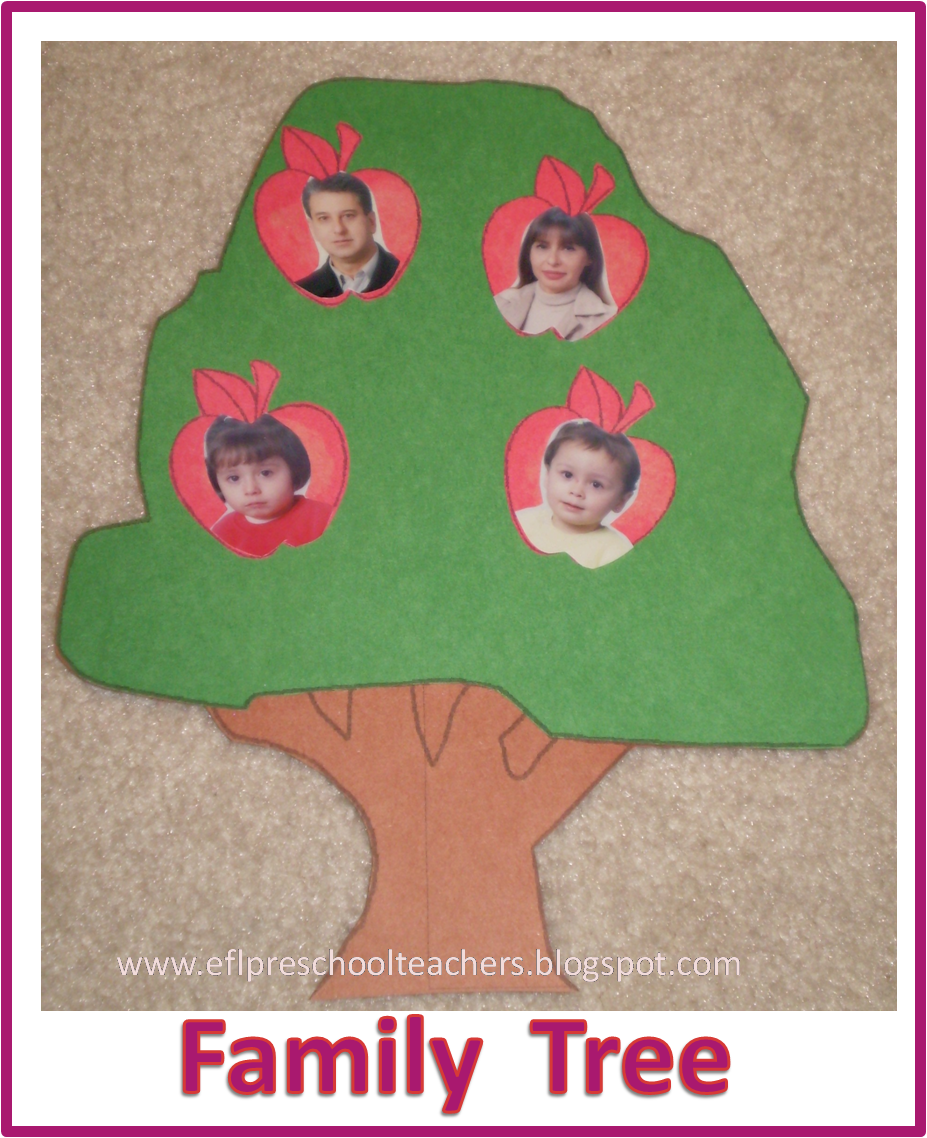 made a traditional family tree. Got the templates at http://www.dltk ...