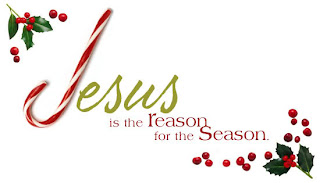 Christmas candy cane image in the Jesus is the reason for the season background