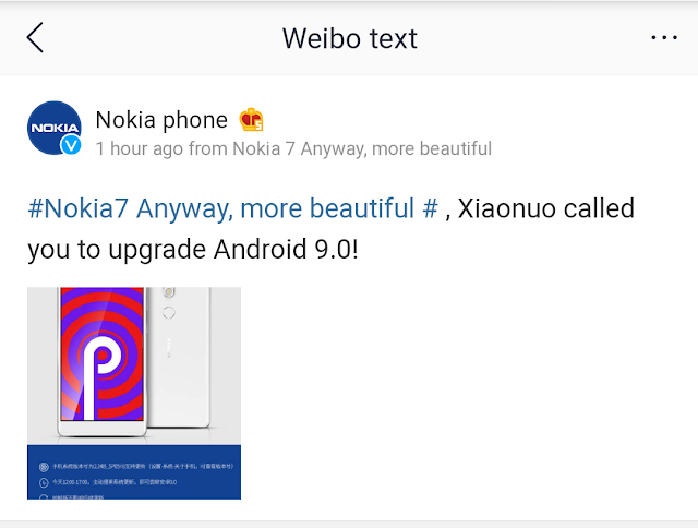 Nokia 7 receiving Android 9 Pie in China