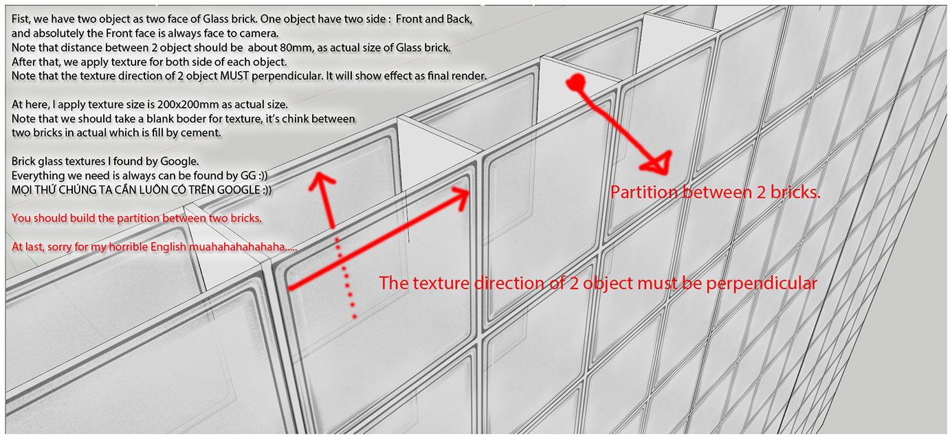 SKETCHUP TEXTURE Tutorial Vray for sketchup How to make a wall with