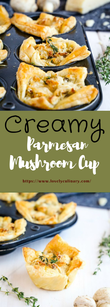 Creamy Parmesan Mushroom Cup #parmesanmushroom #creamy #dinnerfood 