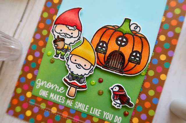 Sunny Studio Stamps: Sliding Window Home Sweet Gnome Card by Laura Sterckx