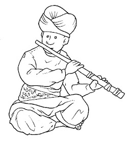 Encantador de serpientes para colorear