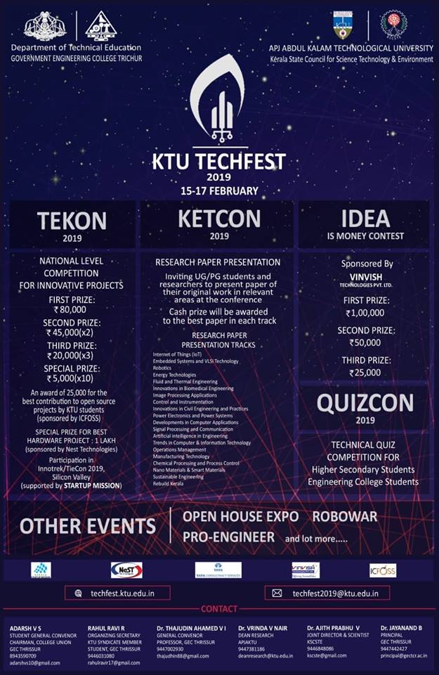 KETCON & TEKON 2019 | KSCSTE | @GEC Thrissur | KTU Fest