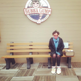 Carly Findlay in Forrest Gump's shoes, Bubba Gump San Francisco