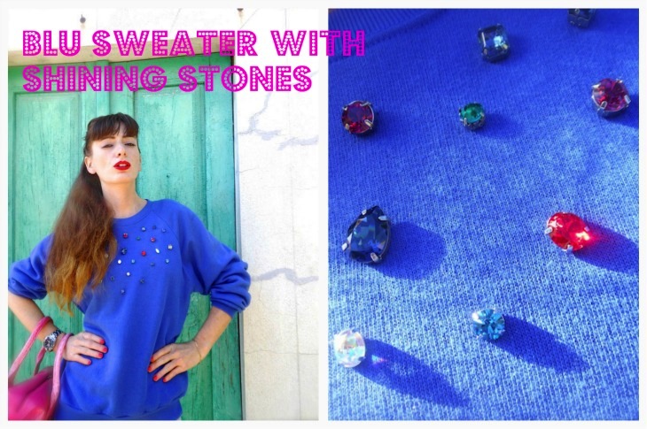 BLU SWEATER WITH STONES-48542-fashionamy