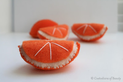 Fruits and Veggies | Oranges DIY Felt Food | by CustodiansofBeauty.blogspot.com