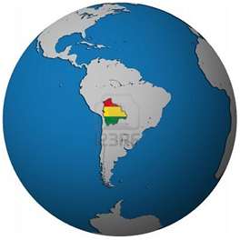 Mapa de la ubicación geográfica de Bolivia en el mundo