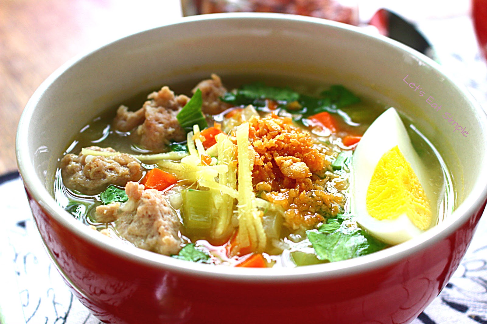Let's eat......simple! Khoa Tom Moo / Thai Rice Soup with Pork