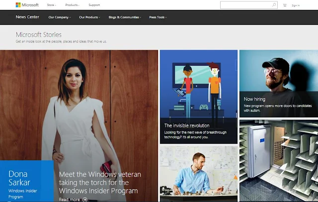 an example of great flat design by Microsoft Stories: