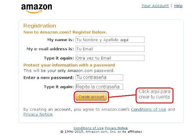 ingresa así tus datos en amazon