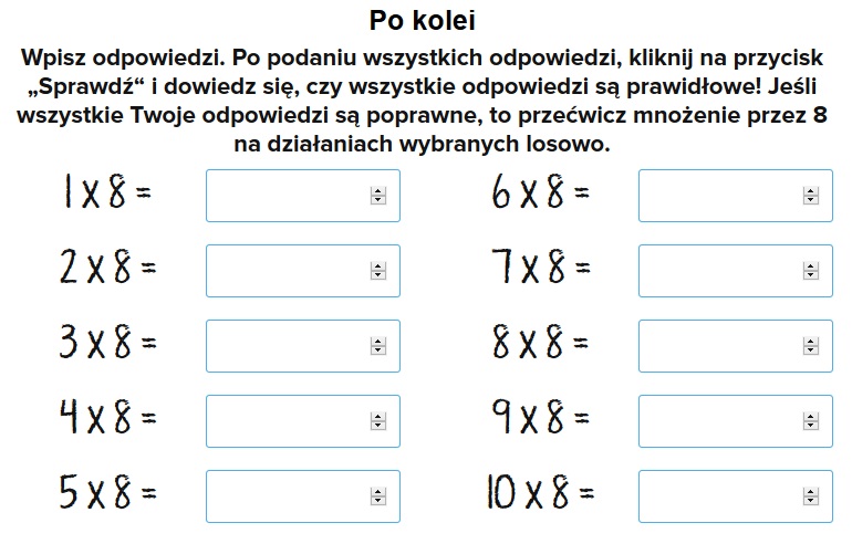 Tabliczka Mnożenia Sprawdzian Klasa 2 - TIKowy Belfer: Tabliczka mnożenia