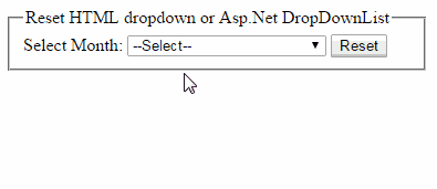 jQuery to reset Asp.Net DropDownList or HTML dropdown