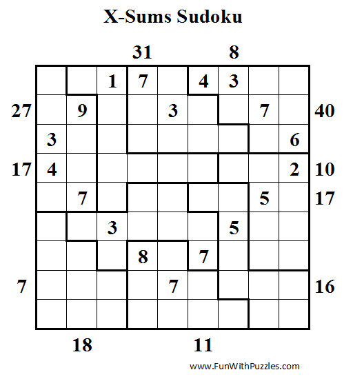 X-Sums Sudoku (Daily Sudoku League #48)