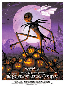 The Nightmare Before Christmas 20th Anniversary Purple Variant Screen Print by Jeff Soto