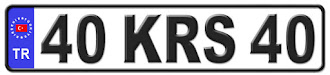 Kırşehir il isminin kısaltma harflerinden oluşan 40 KRS 40 kodlu Kırşehir plaka örneği