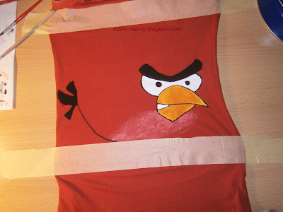 bluzka Angry Birds DIY ręcznie malowana - Adzik tworzy