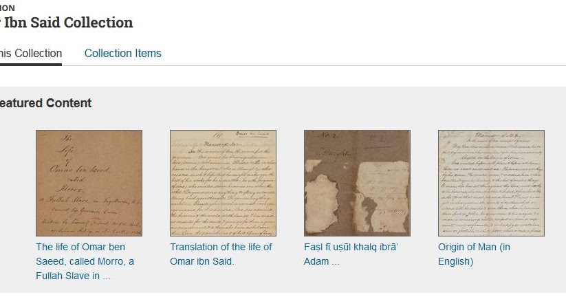Access to Mideast and Islamic Resources (AMIR) Omar Ibn Said Collection