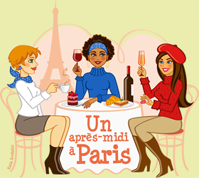 Ilustração para a festa temática "Un après-midi à Paris"